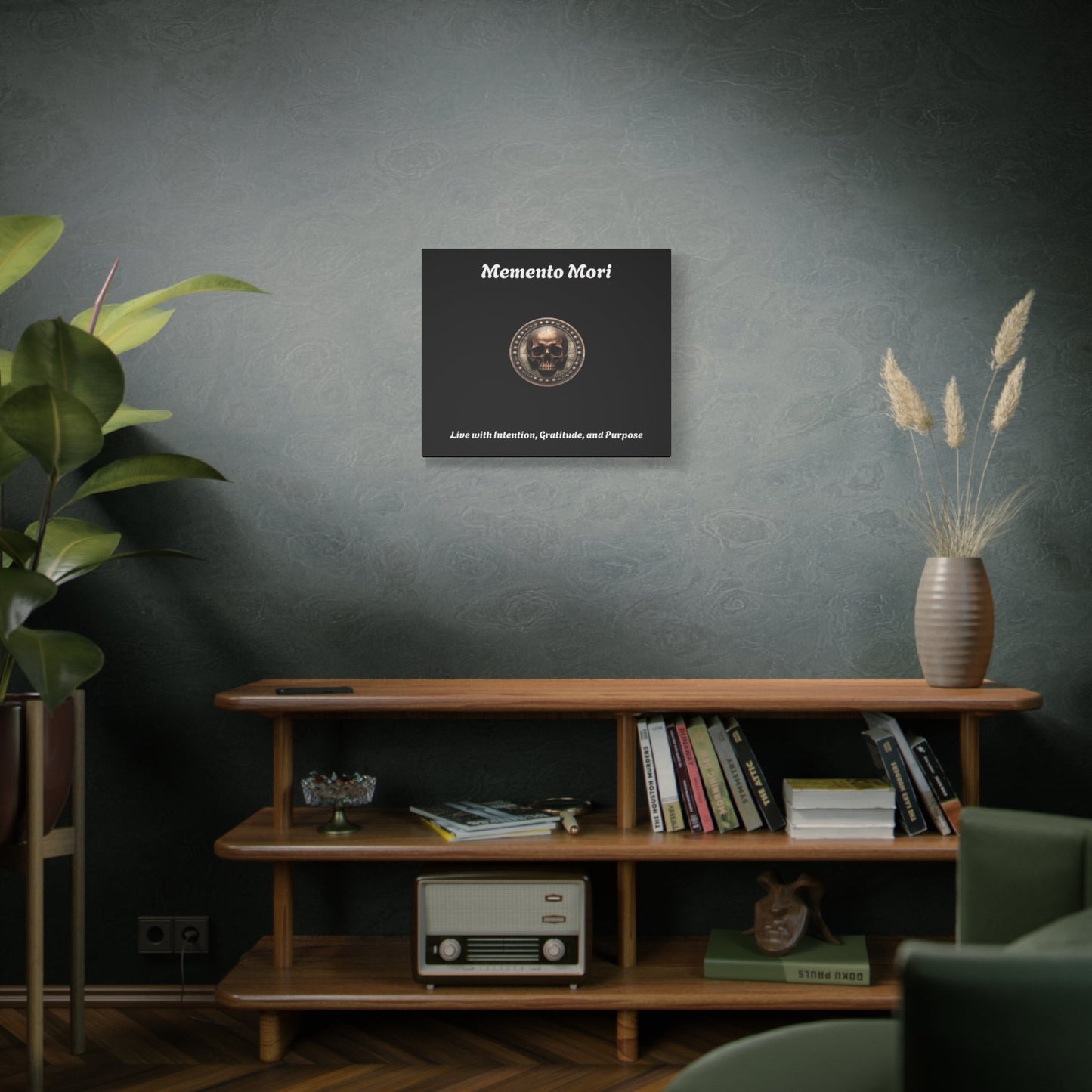 "Memento Mori" Matte Canvas - Inspirational Wall Art -"Live with Intention, Gratitude, and Purpose"