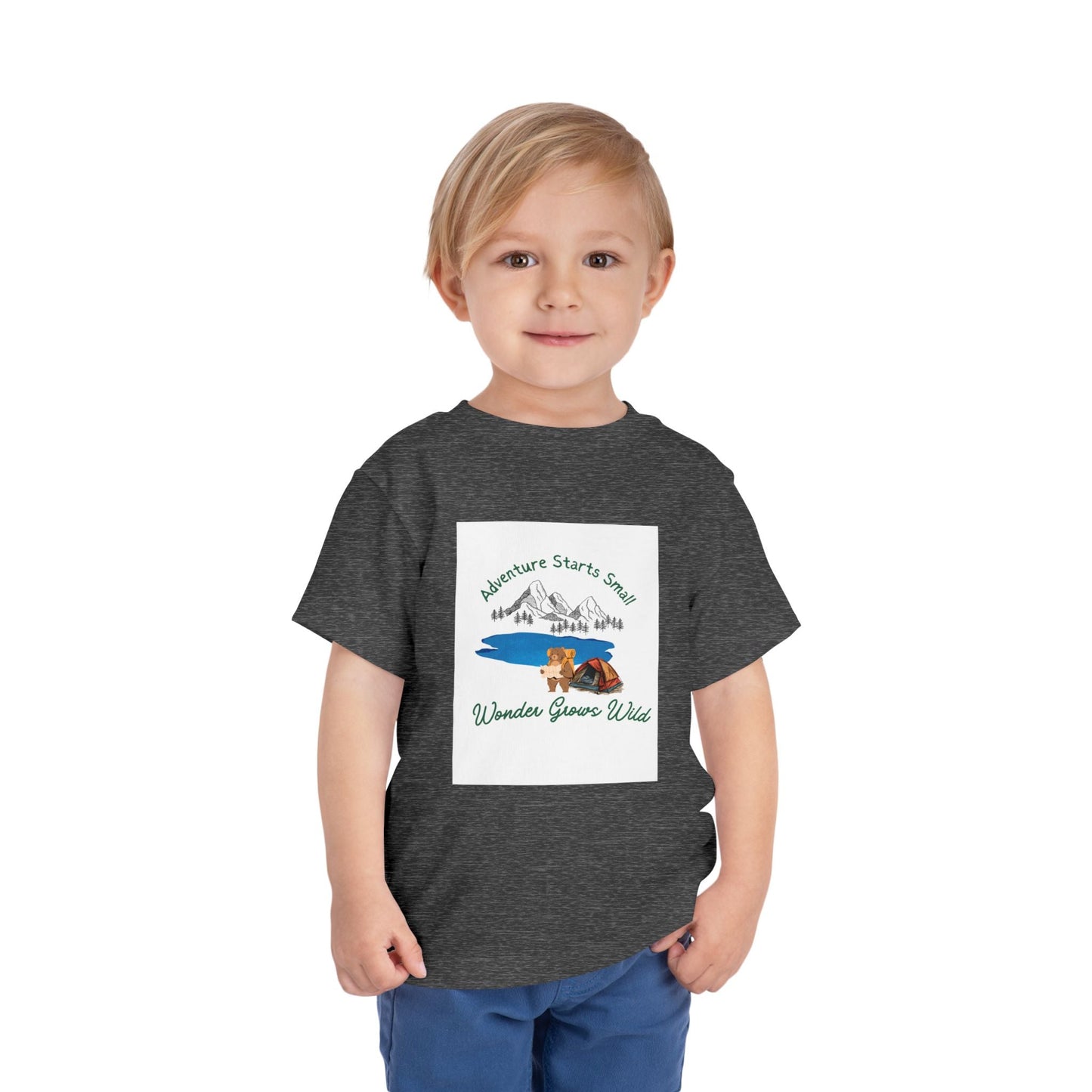 "Adventure Starts Small" Woodland Camper Graphic - Toddler Tee