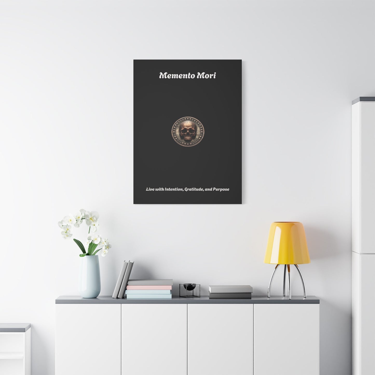 "Memento Mori" Matte Canvas - Inspirational Wall Art -"Live with Intention, Gratitude, and Purpose"
