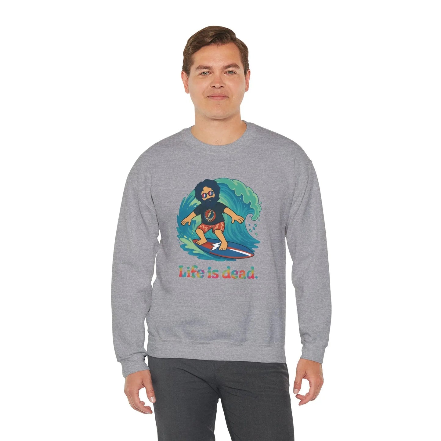 Surfing Jerry Life is dead.® Crewneck | Grateful Dead