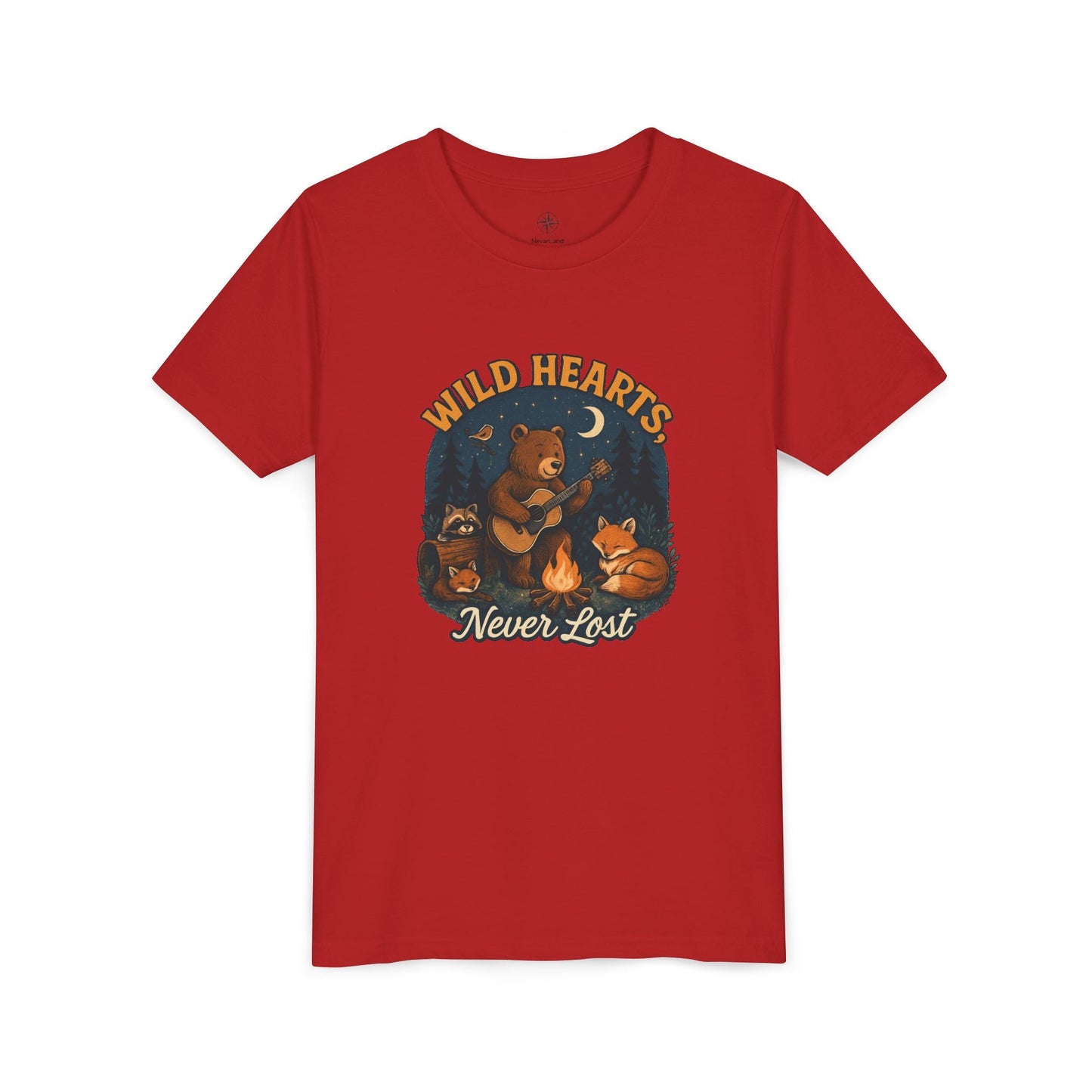 "Wild Hearts Never Lost Campfire Bear" - Youth Tee