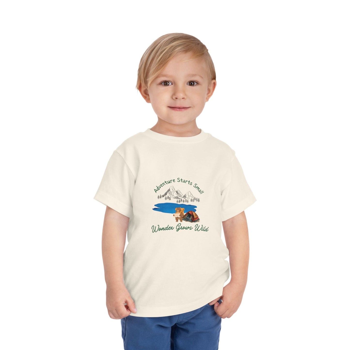 "Adventure Starts Small" Woodland Camper Graphic - Toddler Tee