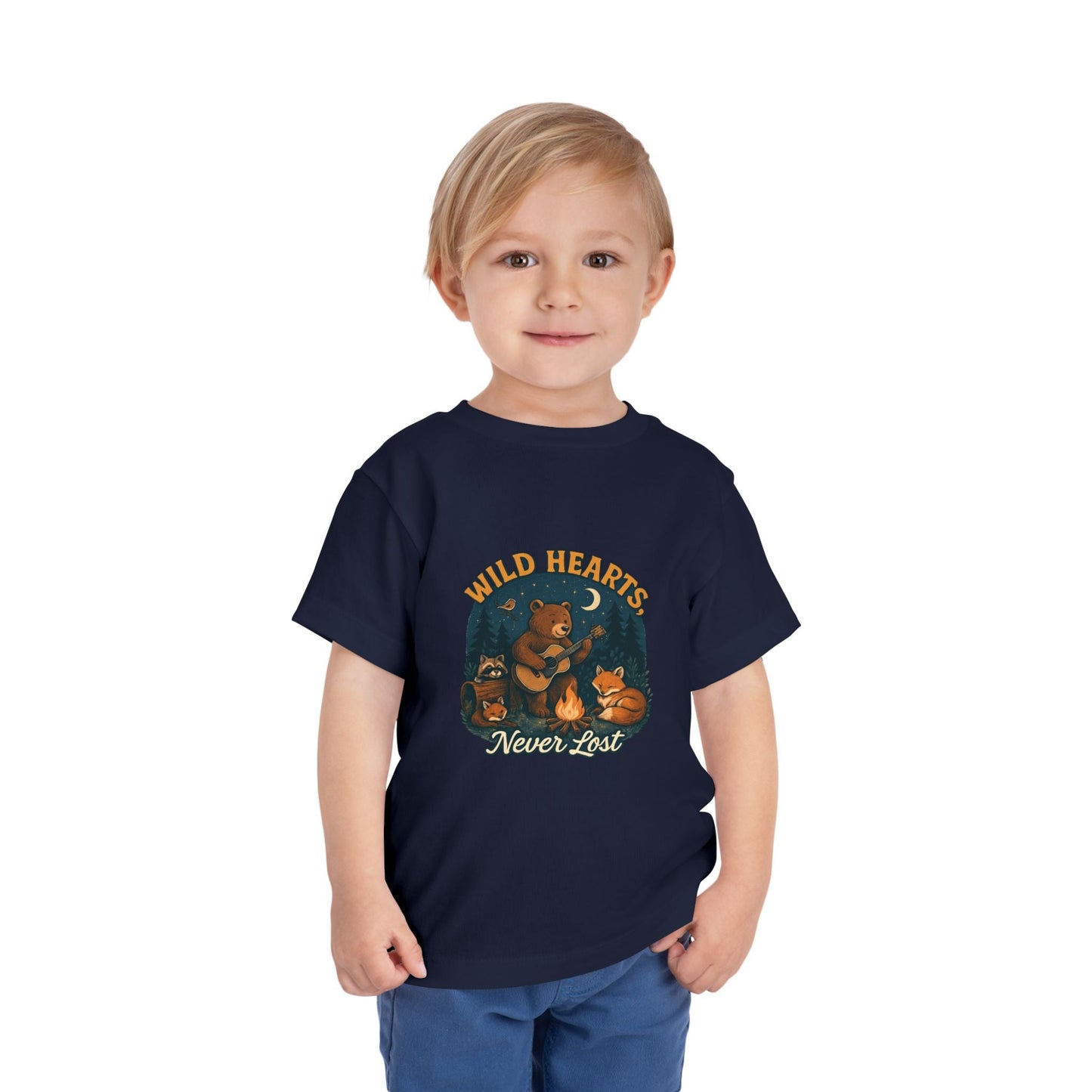 "Wild Hearts Never Lost" Bear Guitar Campfire - Toddler Tee