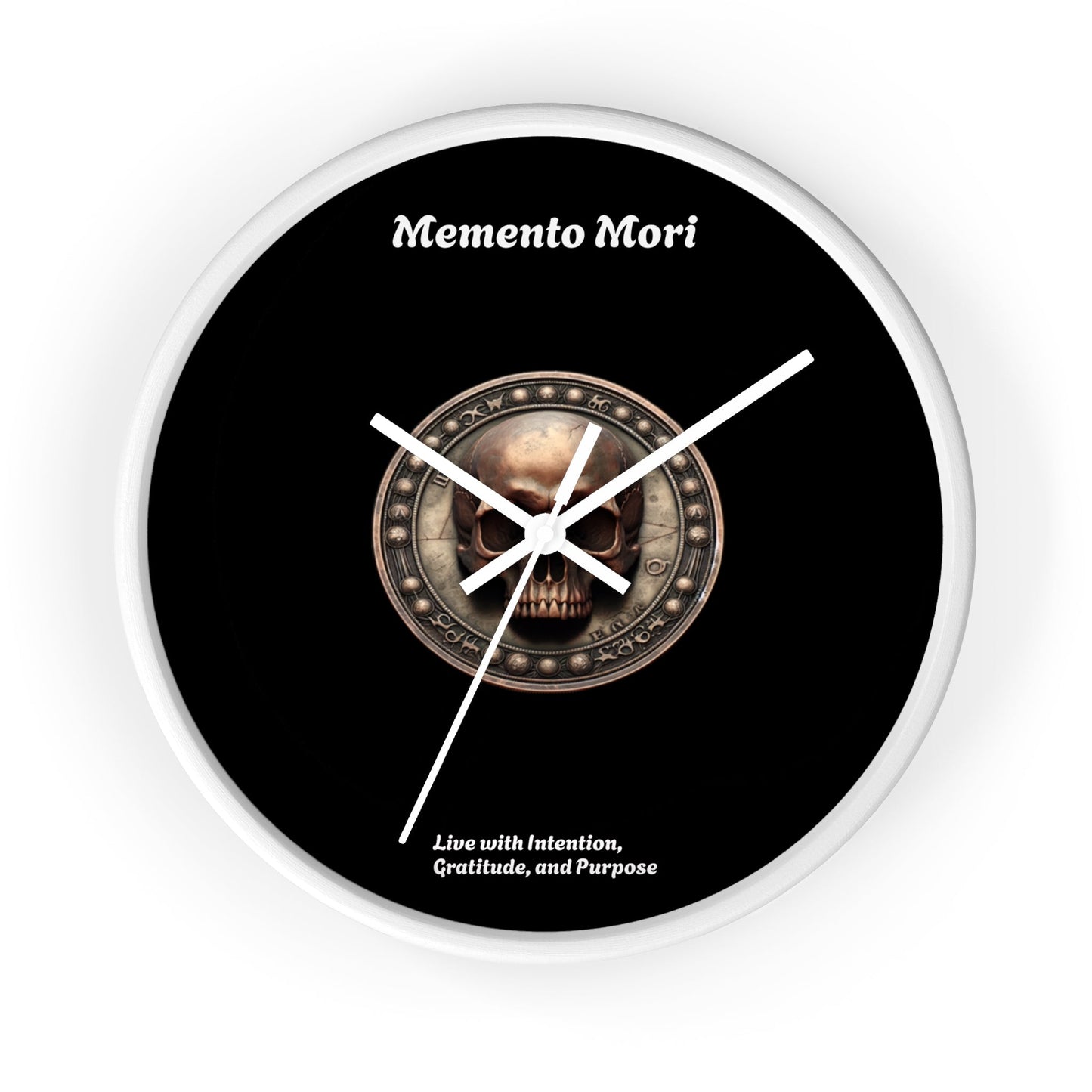 "Memento Mori" Wall Clock - Symbol of Intention, Gratitude, and Purpose