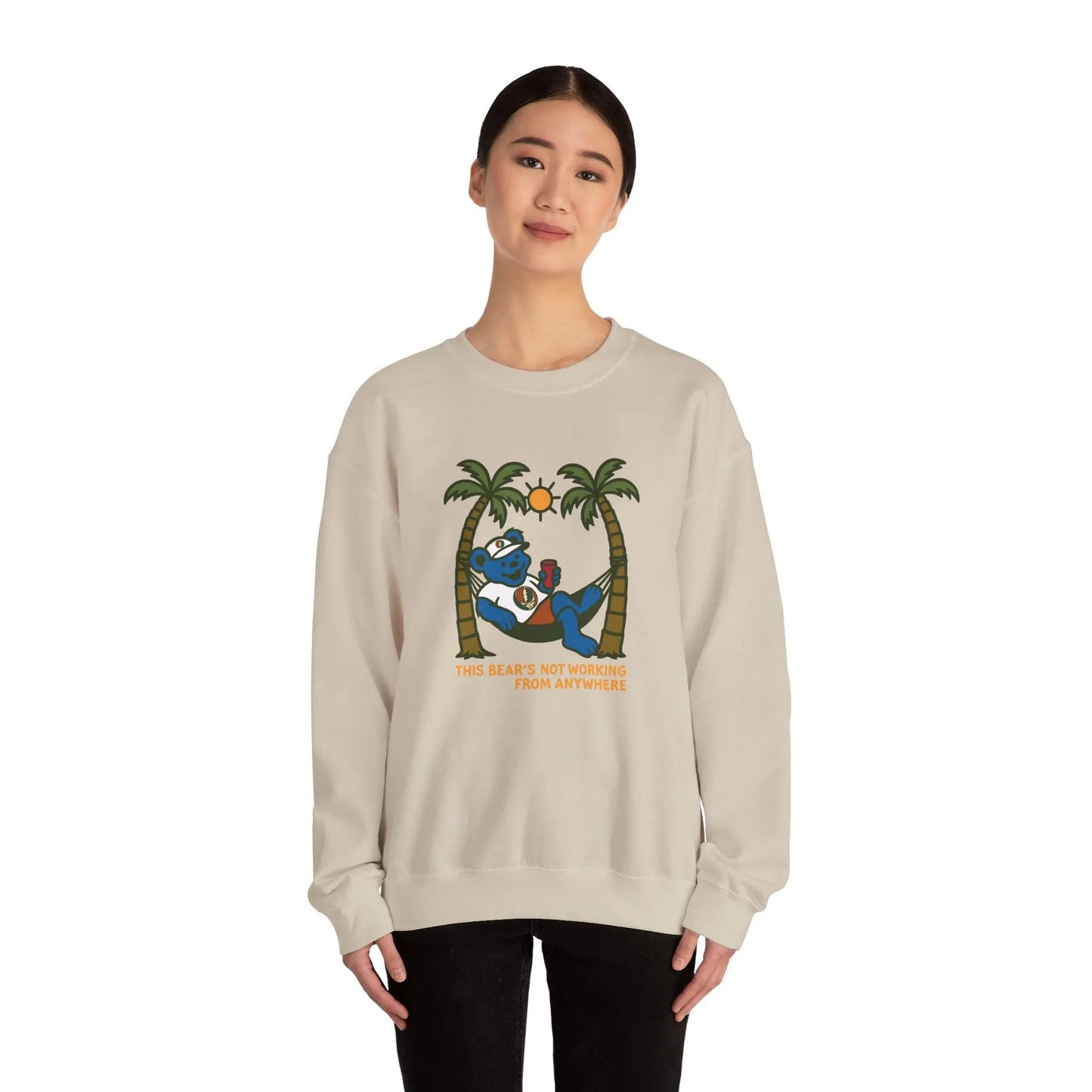 This Bear's Not Workin' From Anywhere | Life is dead.® Crewneck | Grateful Dead