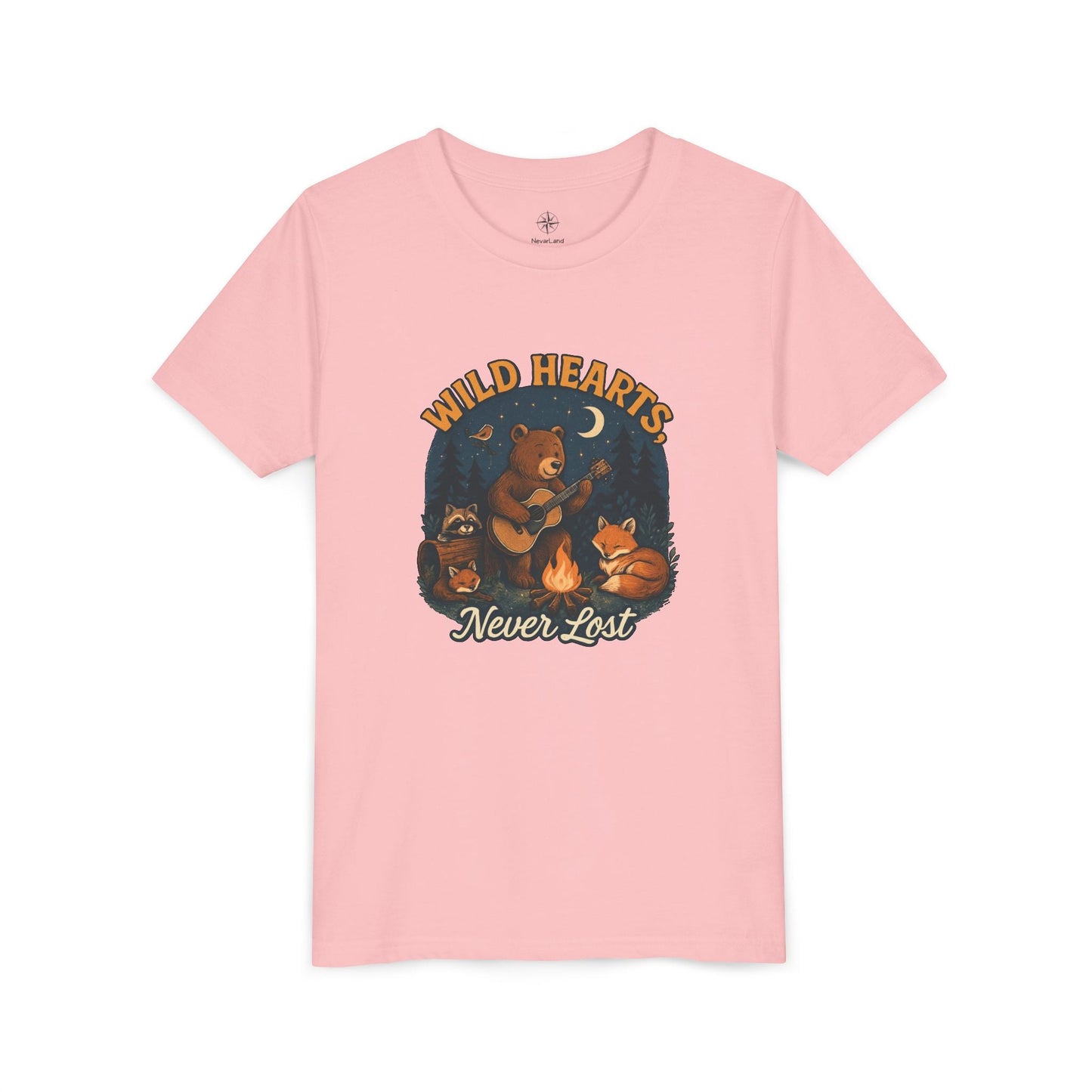 "Wild Hearts Never Lost Campfire Bear" - Youth Tee