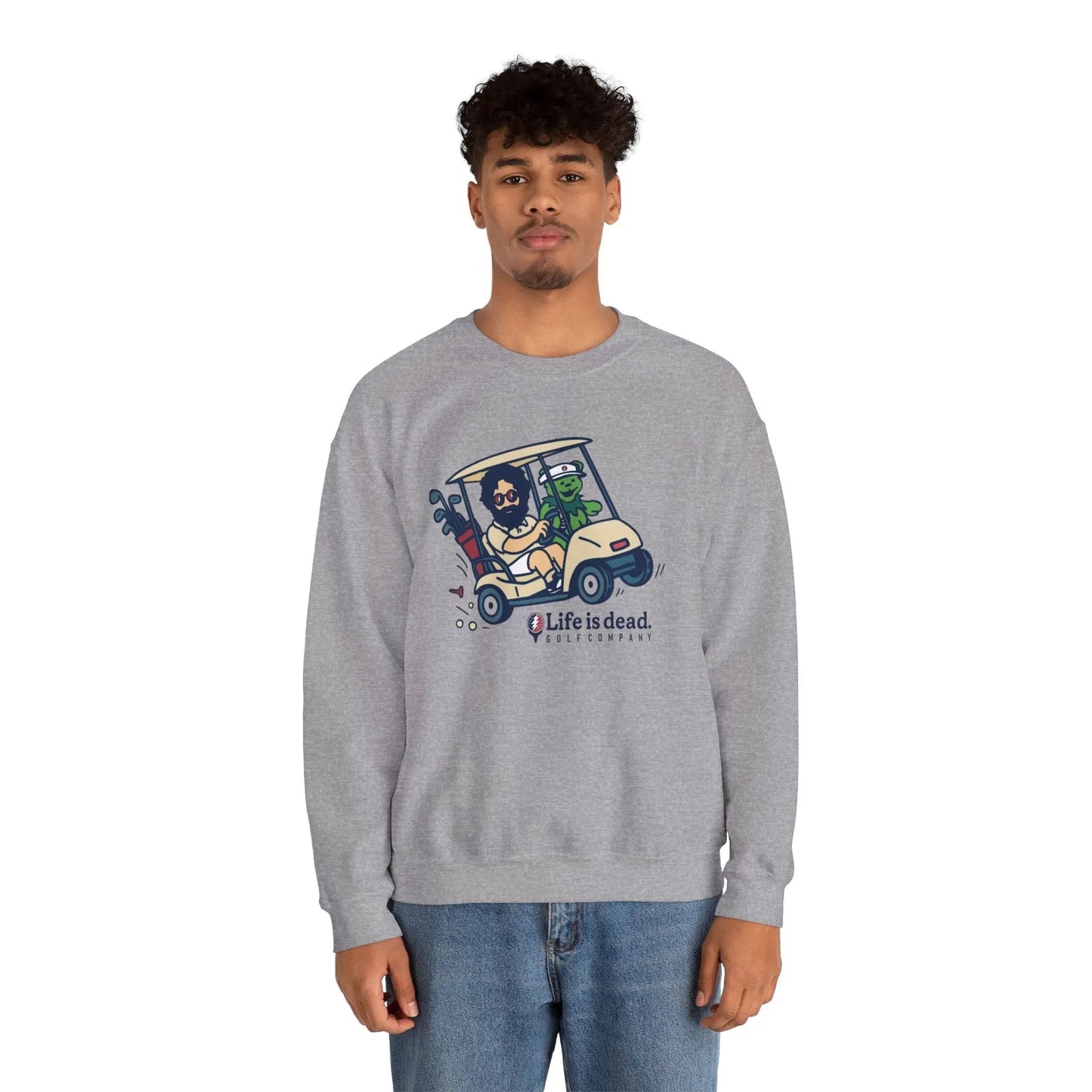 Joy Ridin' Jerry and The Bear | Life is dead.® Crewneck | Grateful Dead