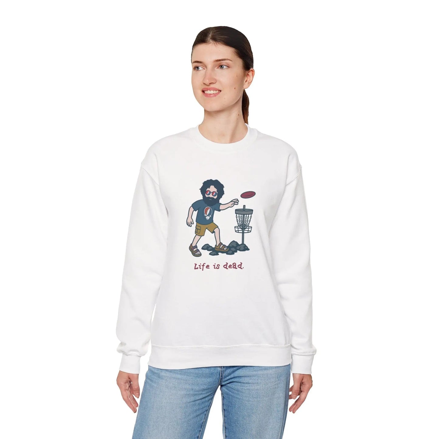 Disc Golfin' Jerry | Life is dead.® Crewneck | Grateful Dead
