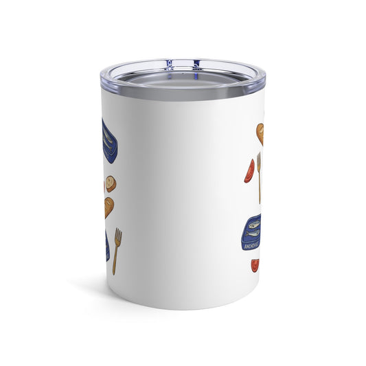 Tinned Fish Pups - Baguette & Blue Tins 12oz Short Tumbler