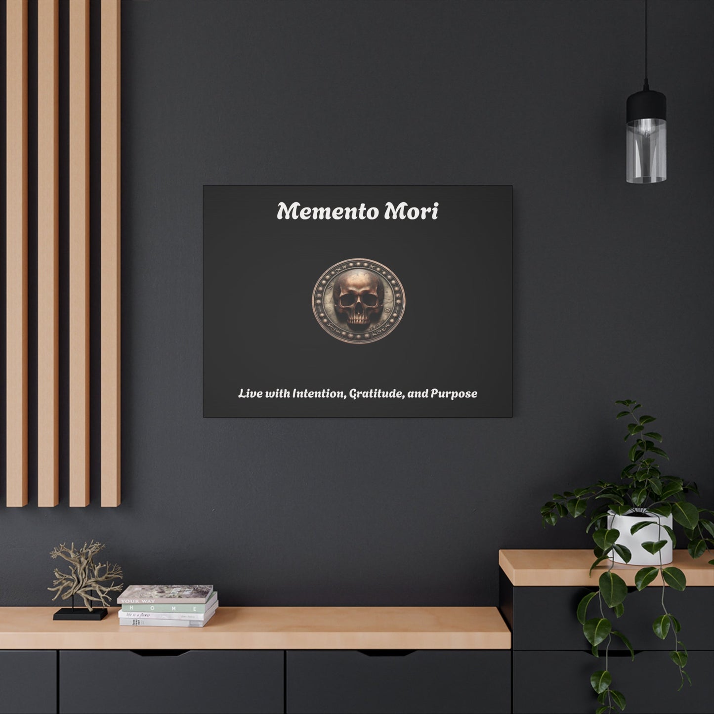 "Memento Mori" Matte Canvas - Inspirational Wall Art -"Live with Intention, Gratitude, and Purpose"