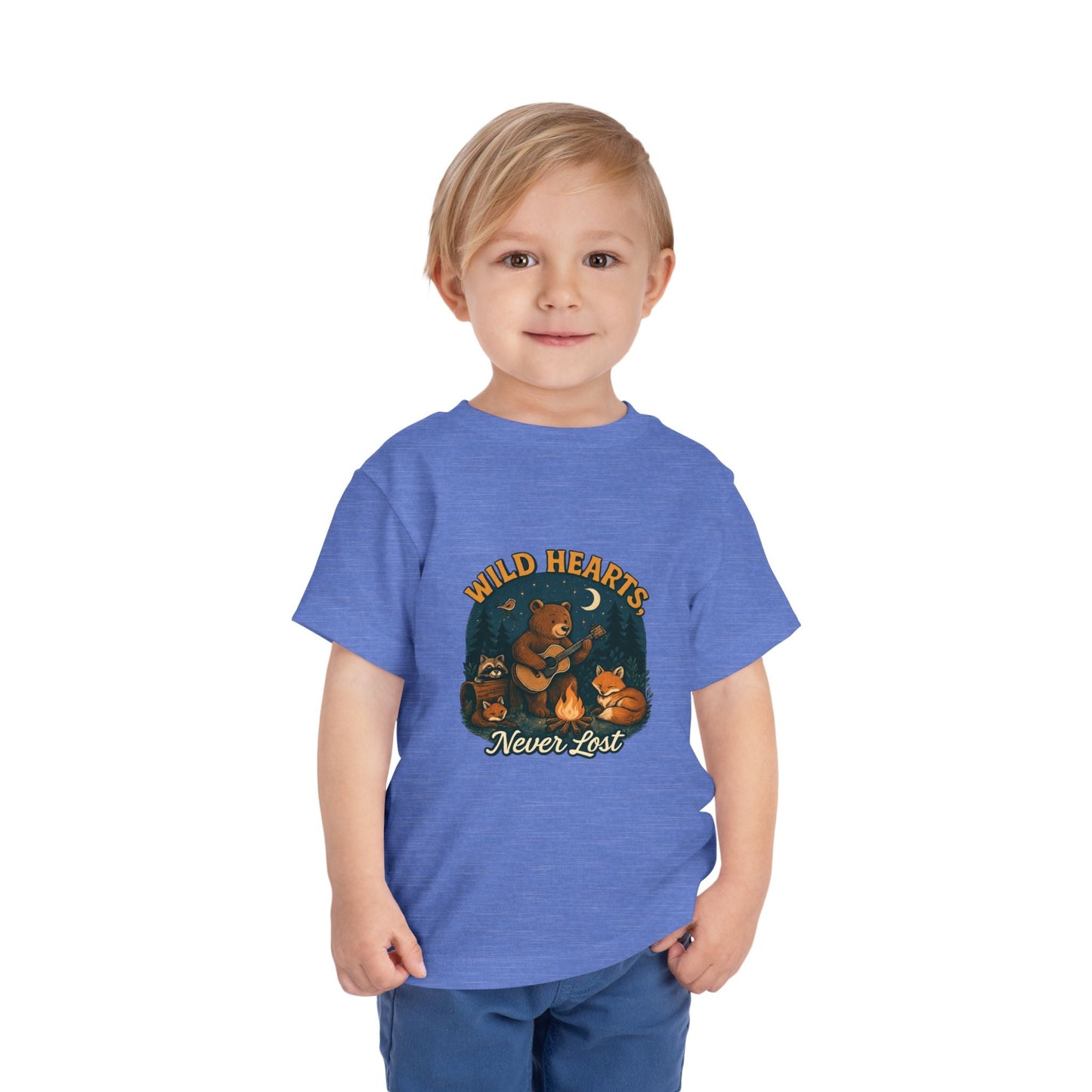 "Wild Hearts Never Lost" Bear Guitar Campfire - Toddler Tee