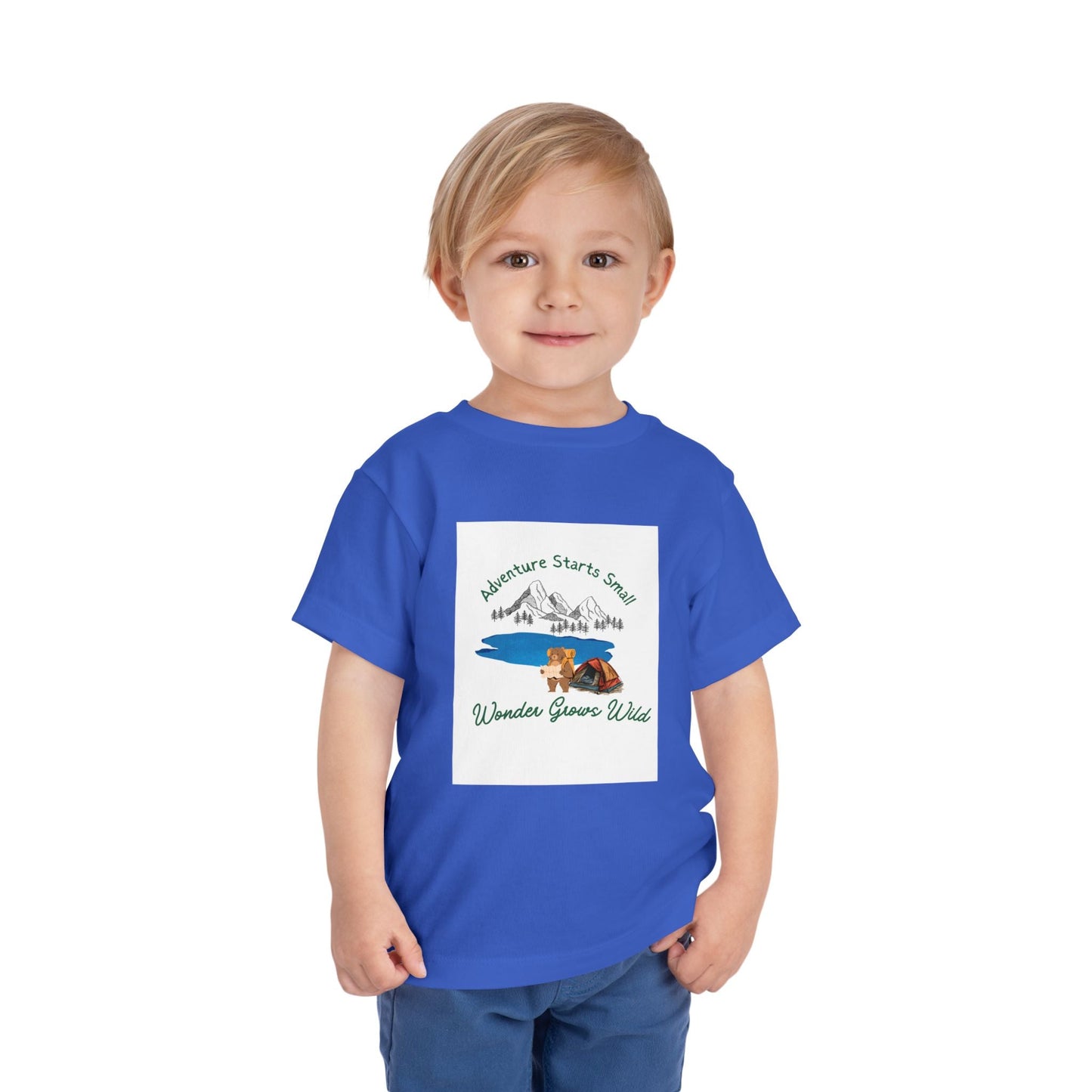 "Adventure Starts Small" Woodland Camper Graphic - Toddler Tee