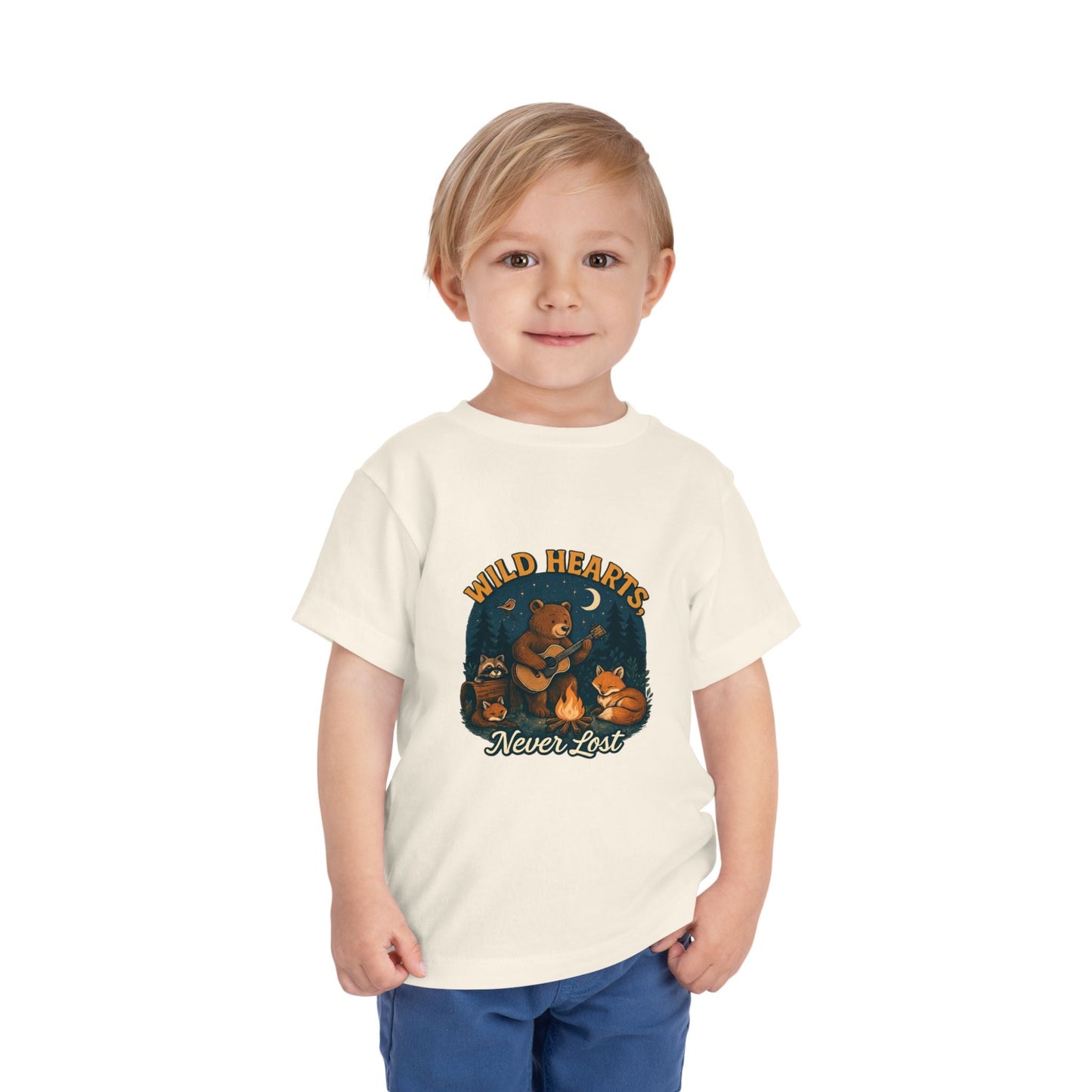 "Wild Hearts Never Lost" Bear Guitar Campfire - Toddler Tee