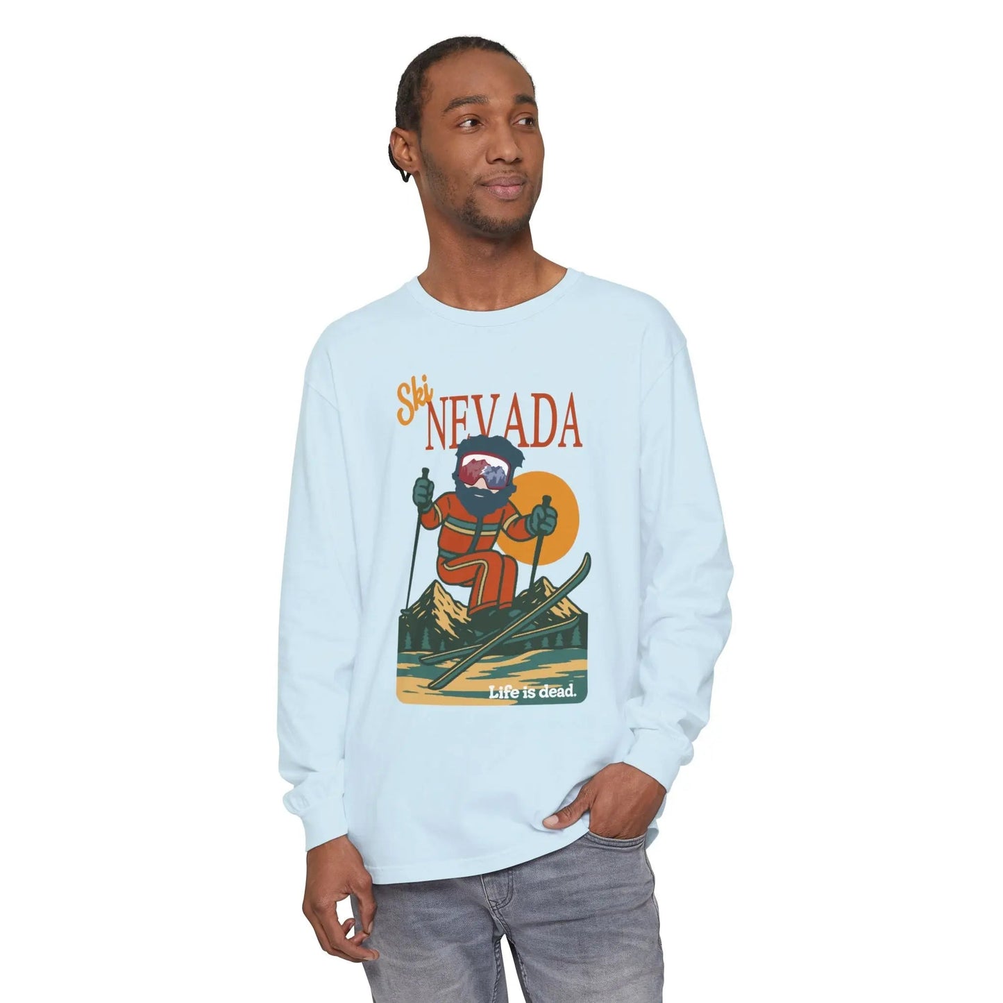 Ski Nevada - Life is dead.® Mountain Collection Garment-Dyed Long Sleeve T-Shirt