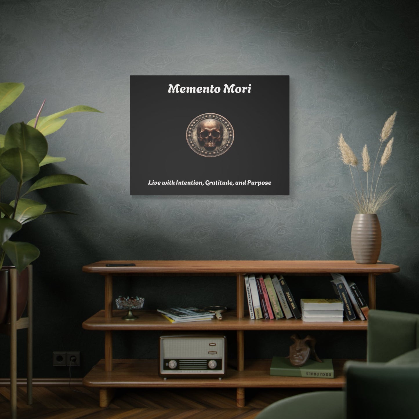 "Memento Mori" Matte Canvas - Inspirational Wall Art -"Live with Intention, Gratitude, and Purpose"
