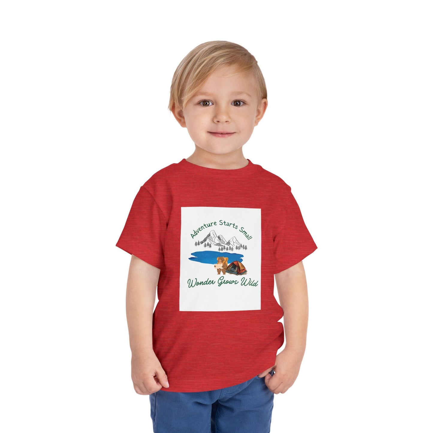 "Adventure Starts Small" Woodland Camper Graphic - Toddler Tee