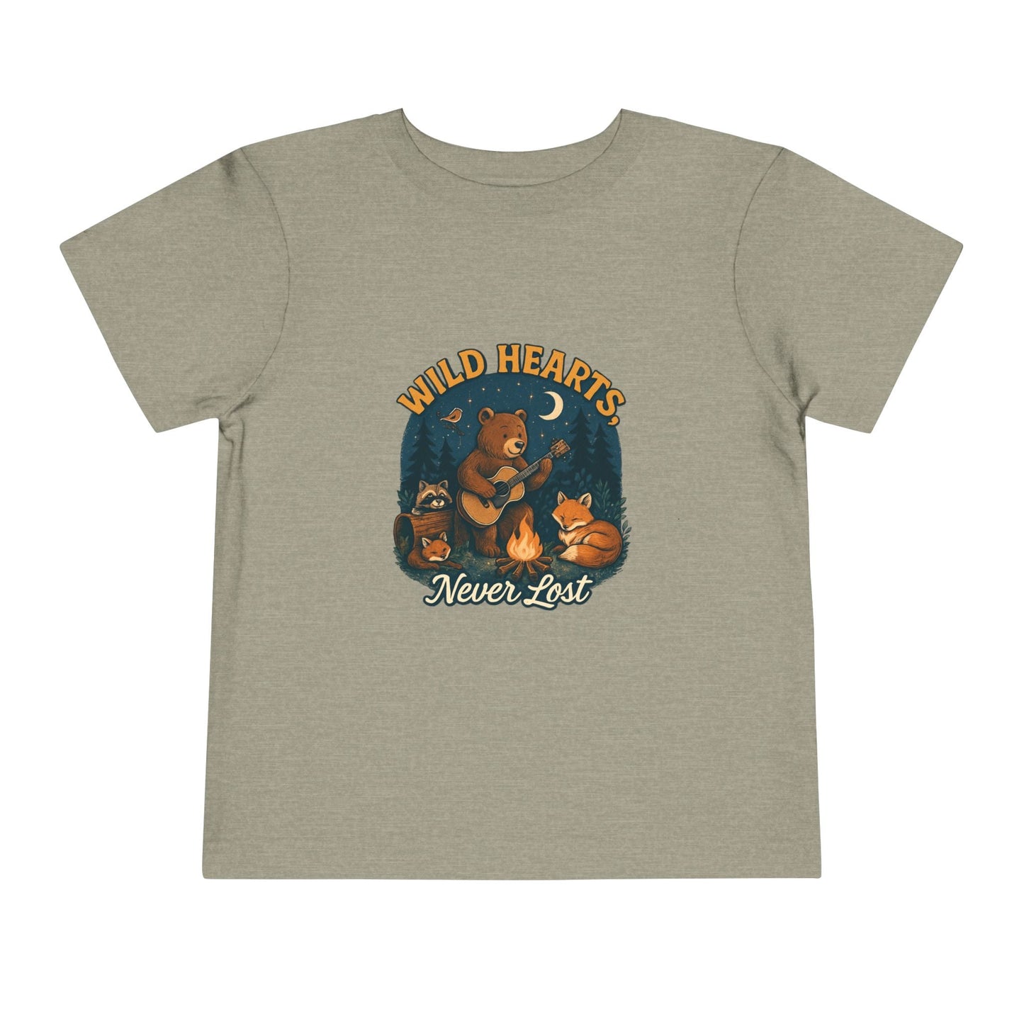 "Wild Hearts Never Lost" Bear Guitar Campfire - Toddler Tee