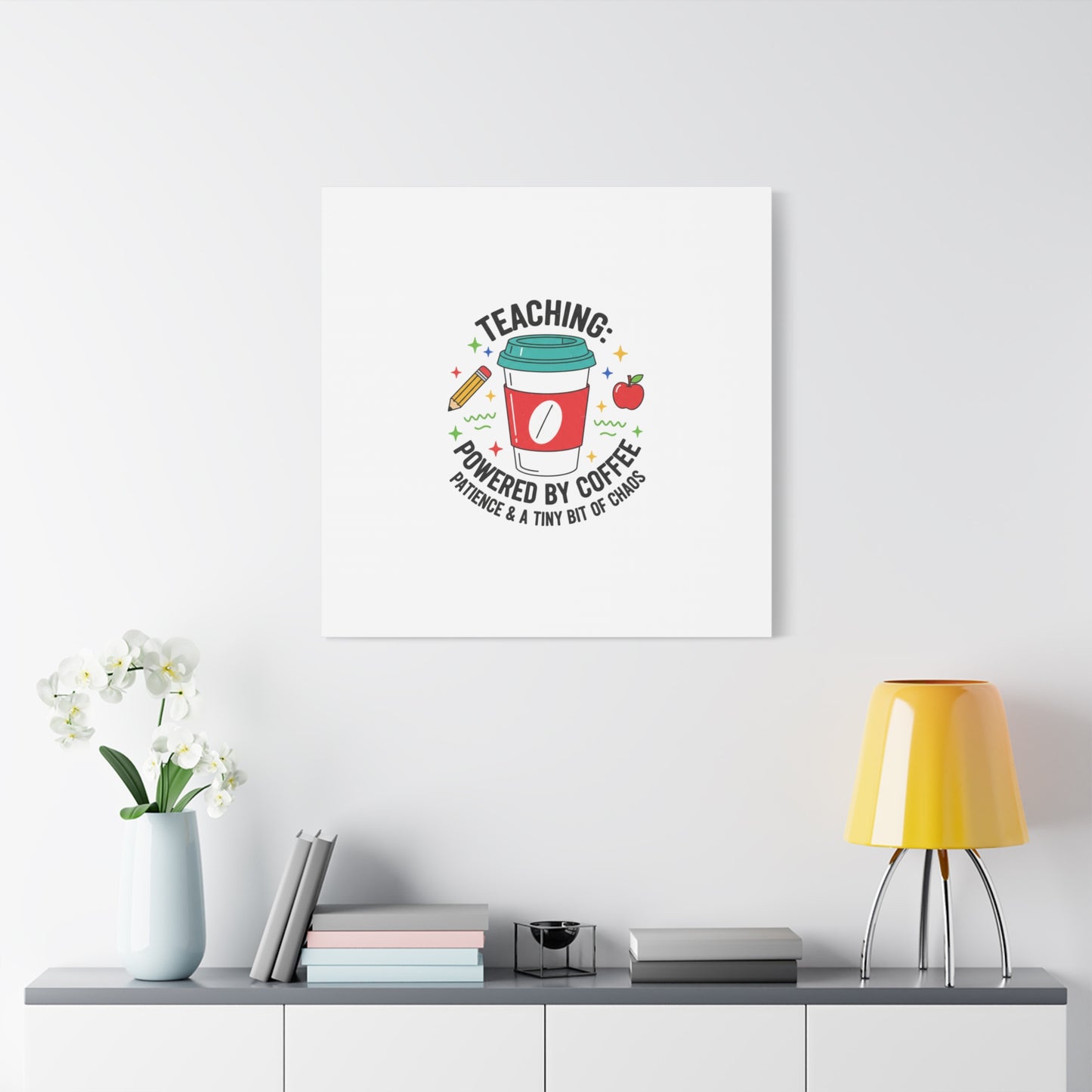 Teaching Powered by Coffee Canvas, Teacher Appreciation Gifts | Teacher Life, Classroom Humor