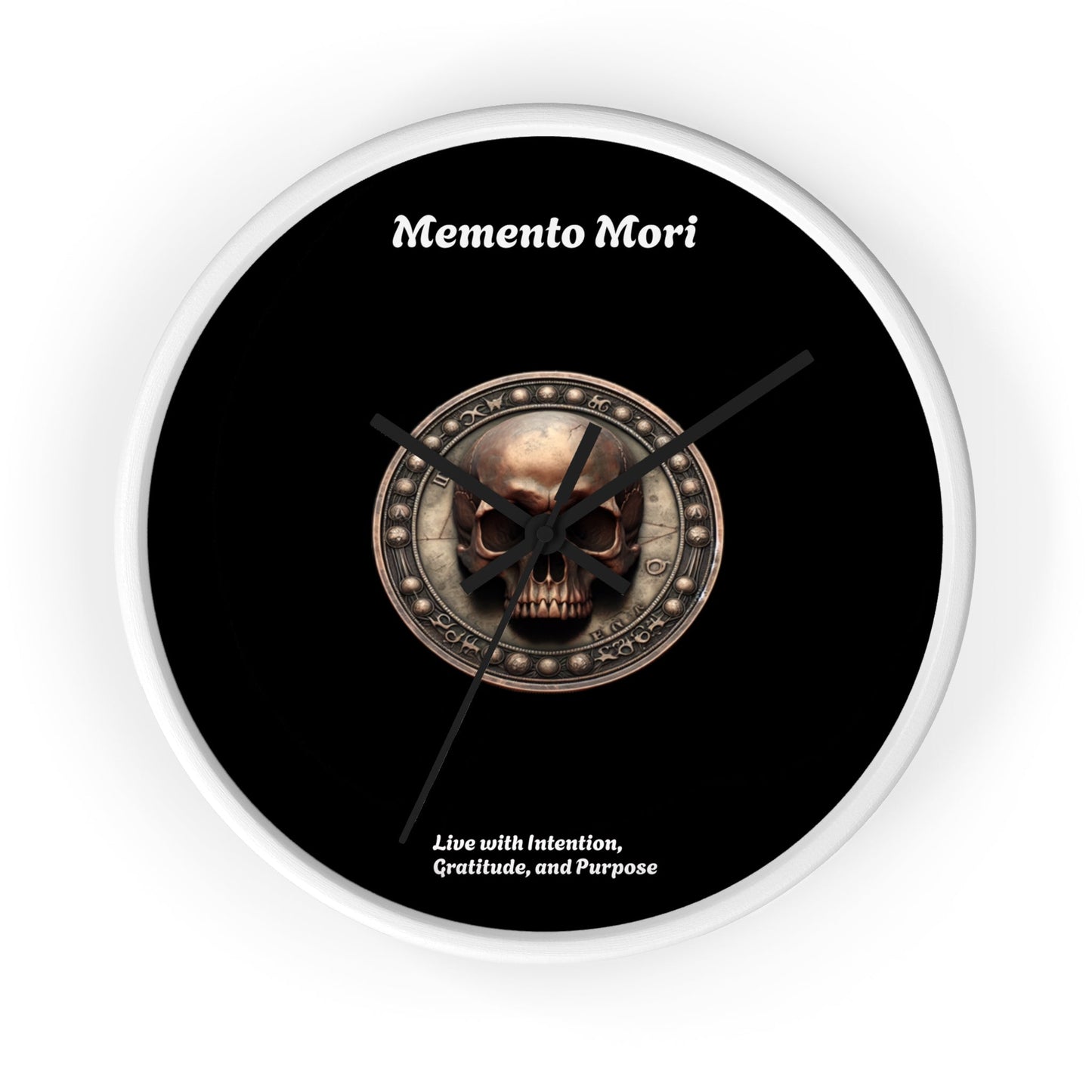 "Memento Mori" Wall Clock - Symbol of Intention, Gratitude, and Purpose
