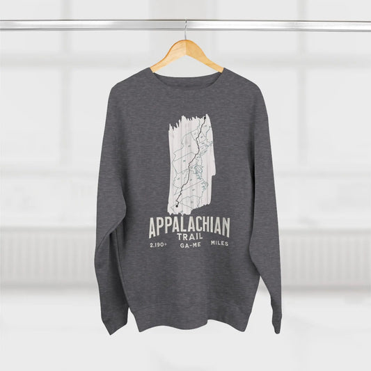 Appalachian National Scenic Trail Unisex Fit Crewneck Sweatshirt White Blaze Map