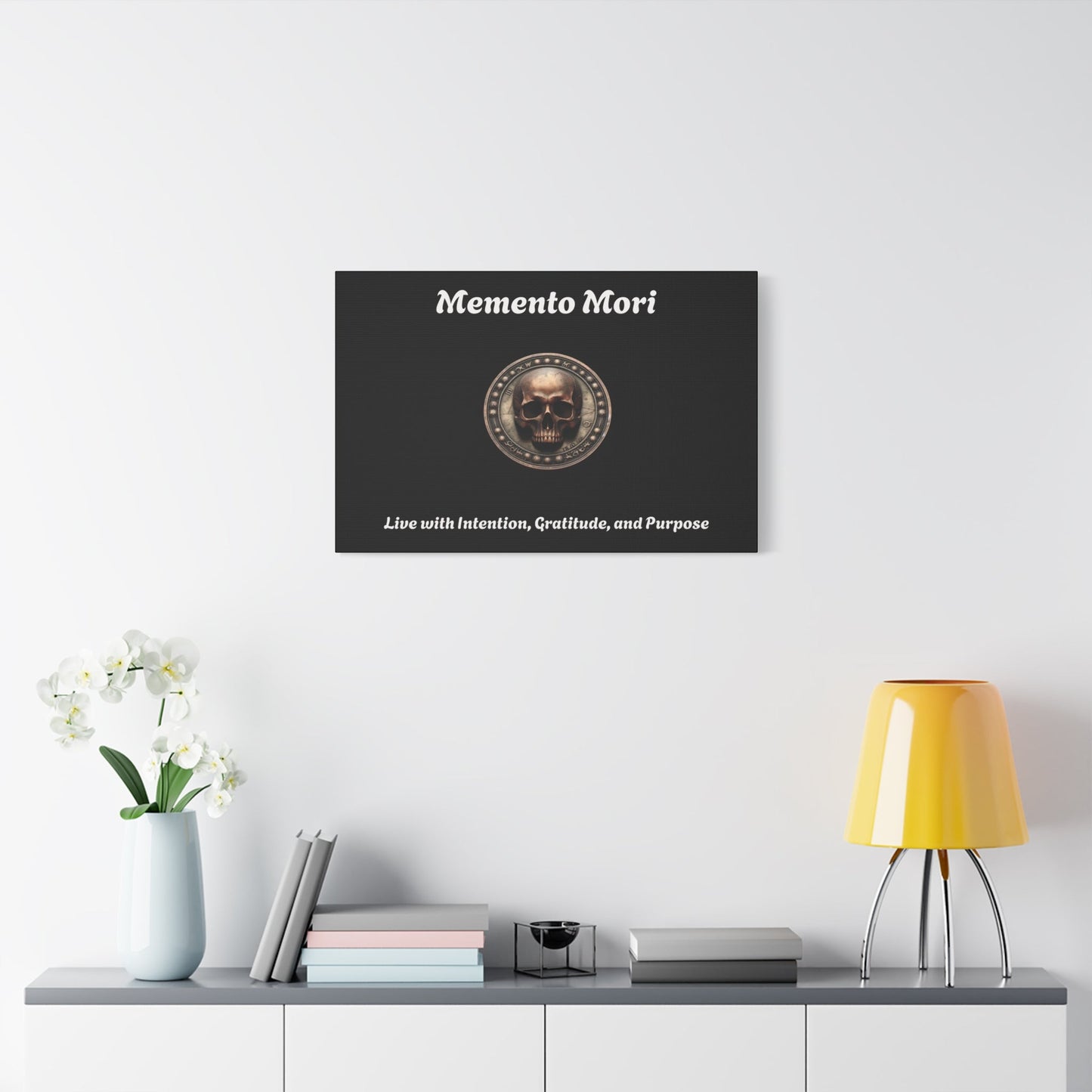 "Memento Mori" Matte Canvas - Inspirational Wall Art -"Live with Intention, Gratitude, and Purpose"
