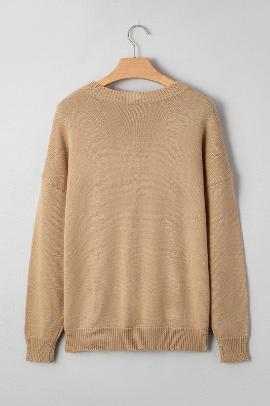 Christmas Merry Dot Dolman Sleeve Sweater