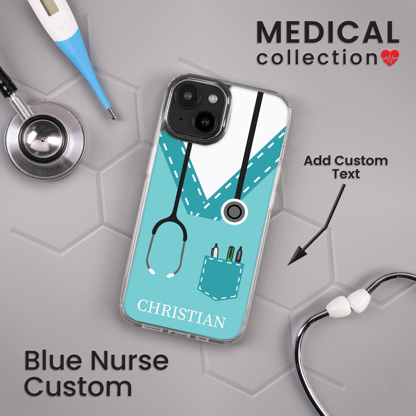 Nurse HD Custom Name Apple iPhone 12 Series Mag-Safe Phone Case