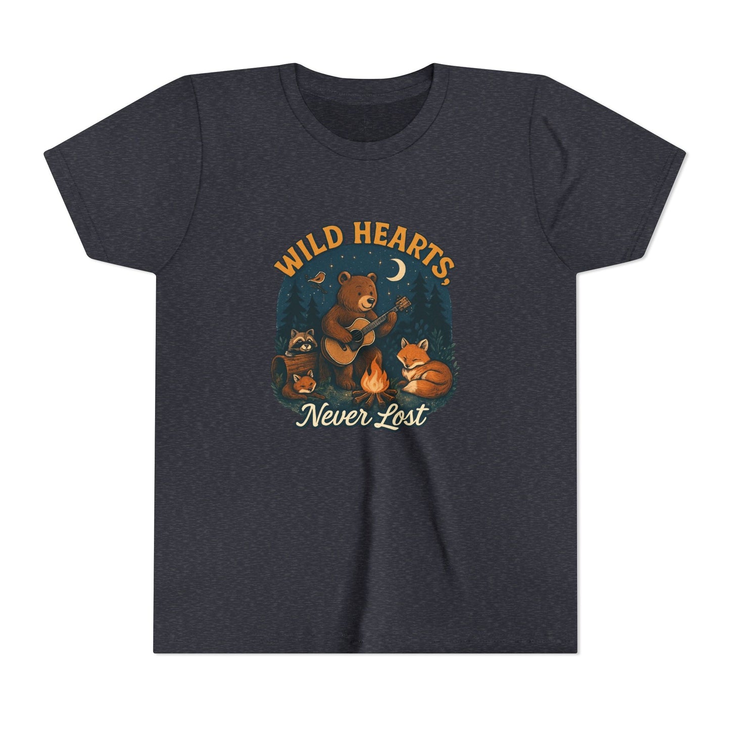 "Wild Hearts Never Lost Campfire Bear" - Youth Tee