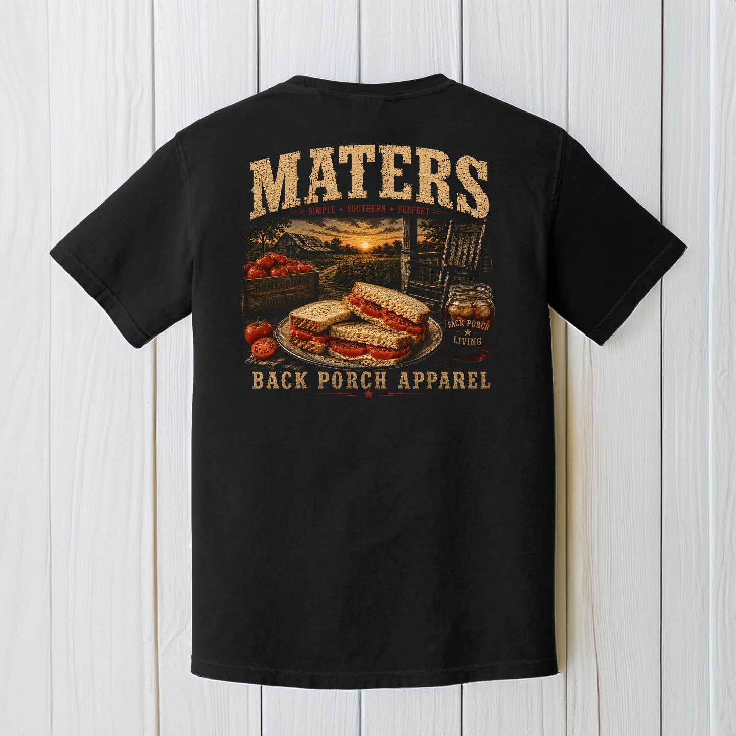 Maters Comfort Colors T-Shirt – Southern Tomato Sandwich Graphic Tee by Back Porch Apparel