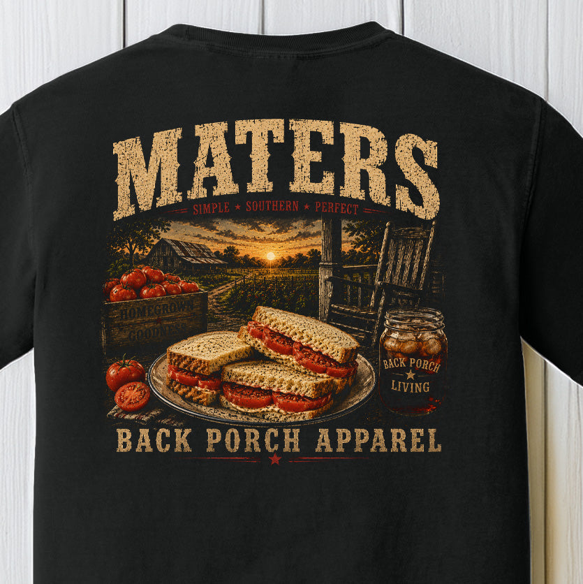 Maters Comfort Colors T-Shirt – Southern Tomato Sandwich Graphic Tee by Back Porch Apparel