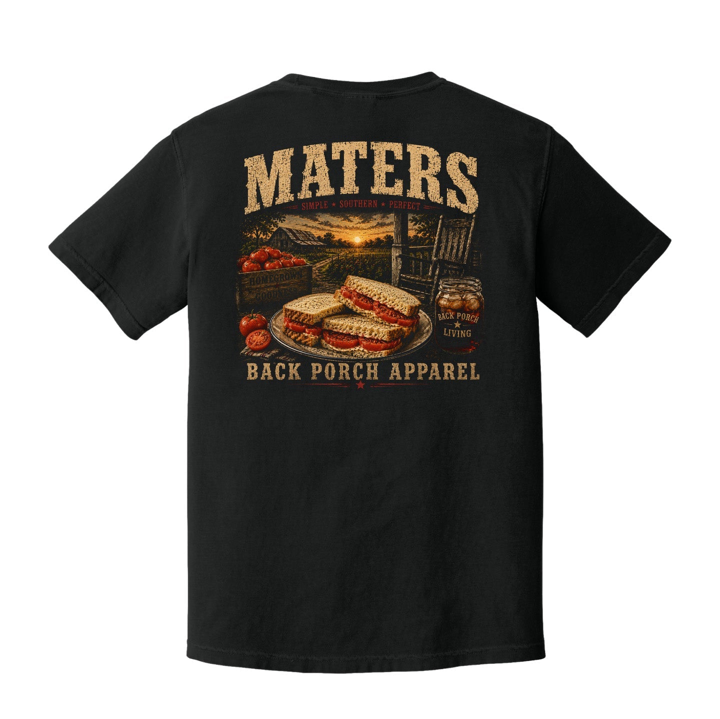 Maters Comfort Colors T-Shirt – Southern Tomato Sandwich Graphic Tee by Back Porch Apparel