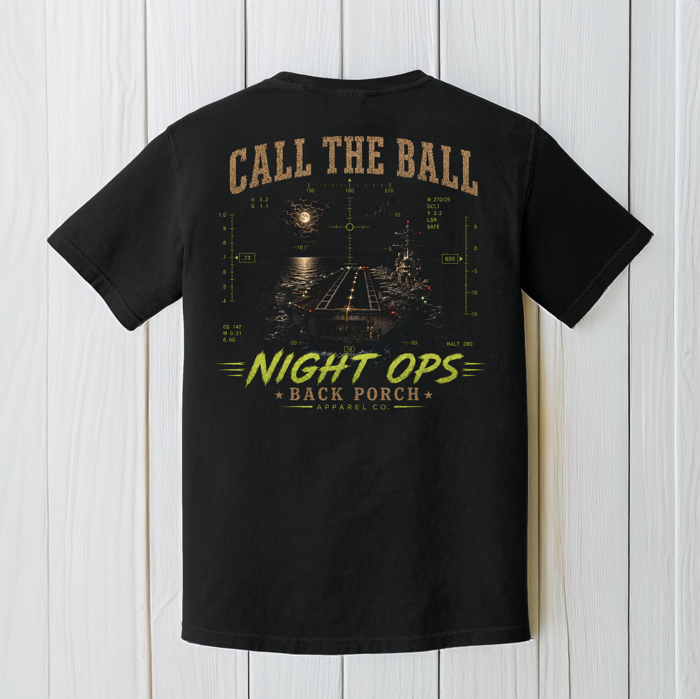 Call the Ball Night Ops Comfort Colors Black Navy Carrier T-Shirt