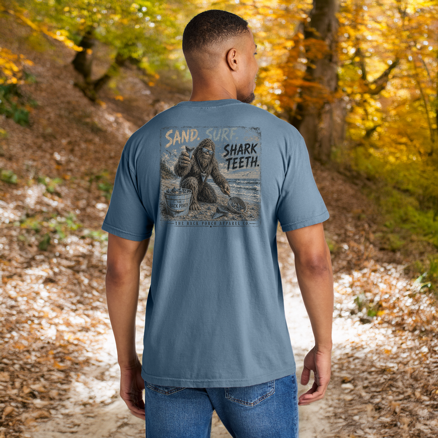 Sand. Surf. Shark Teeth. Comfort Colors Graphic Tee