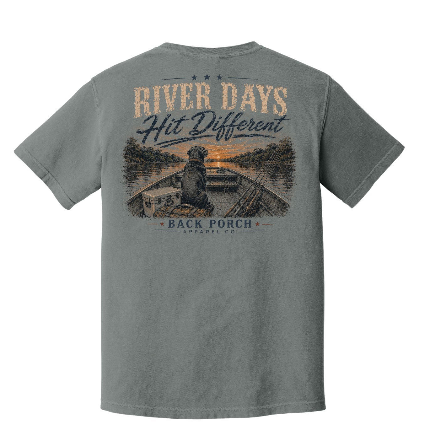 Comfort Colors River Days Hit Different T-Shirt | Grey | Back Porch Apparel Co.
