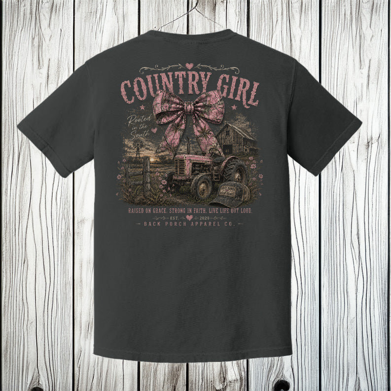 Country Girl Tractor Comfort Colors T-Shirt – Rooted in the South Graphic Tee by Back Porch Apparel