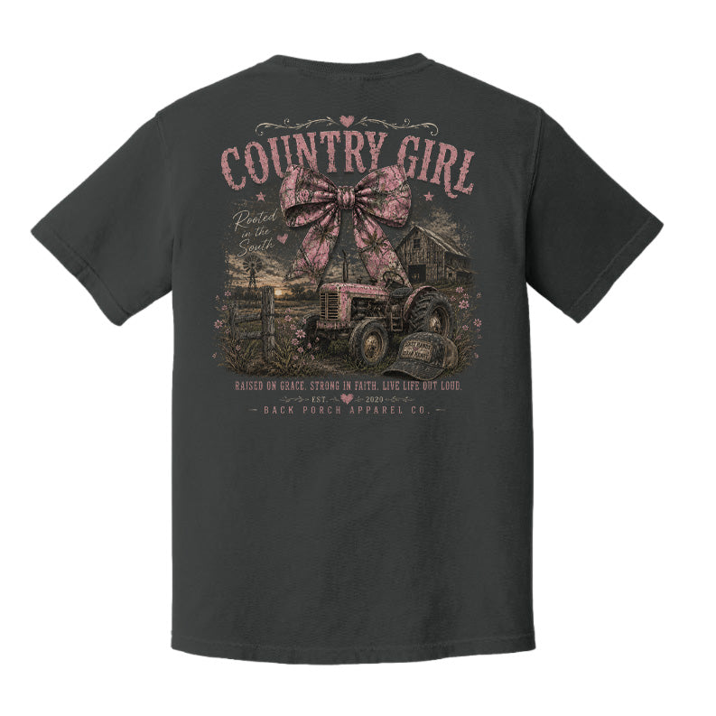 Country Girl Tractor Comfort Colors T-Shirt – Rooted in the South Graphic Tee by Back Porch Apparel