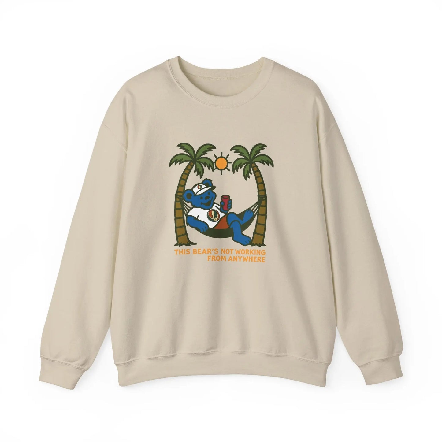 This Bear's Not Workin' From Anywhere | Life is dead.® Crewneck | Grateful Dead