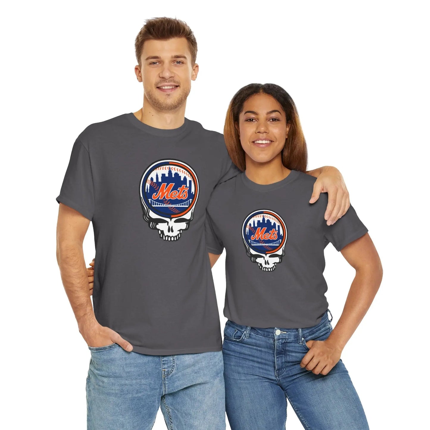 New York Mets Logo Skull T-Shirt