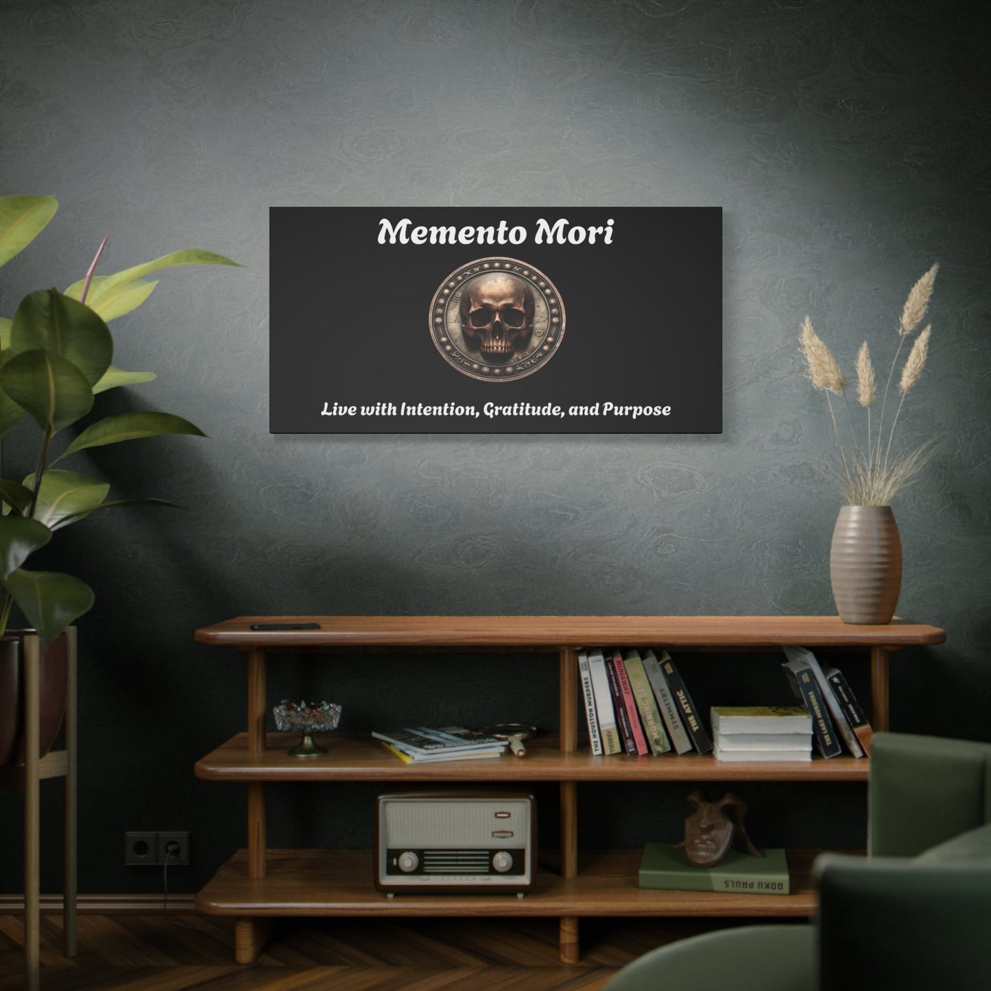 "Memento Mori" Matte Canvas - Inspirational Wall Art -"Live with Intention, Gratitude, and Purpose"