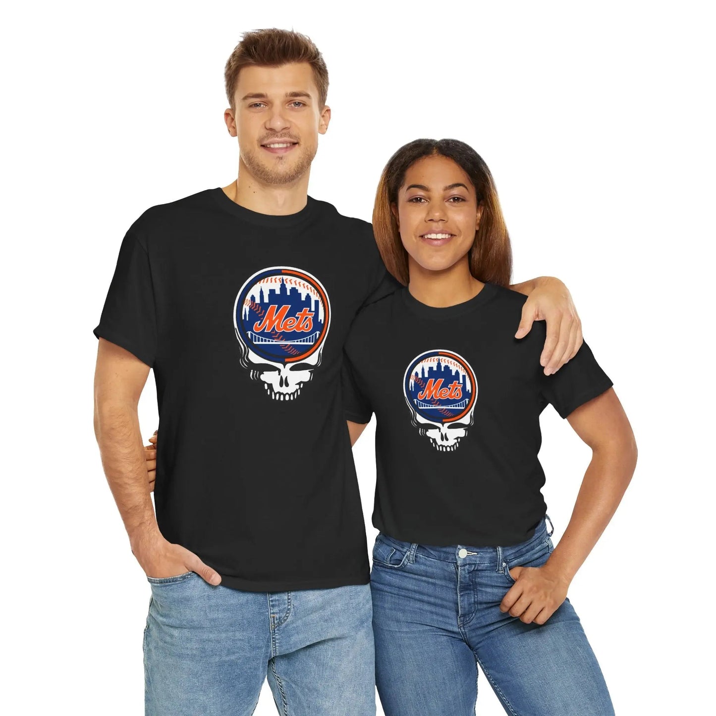 New York Mets Logo Skull T-Shirt