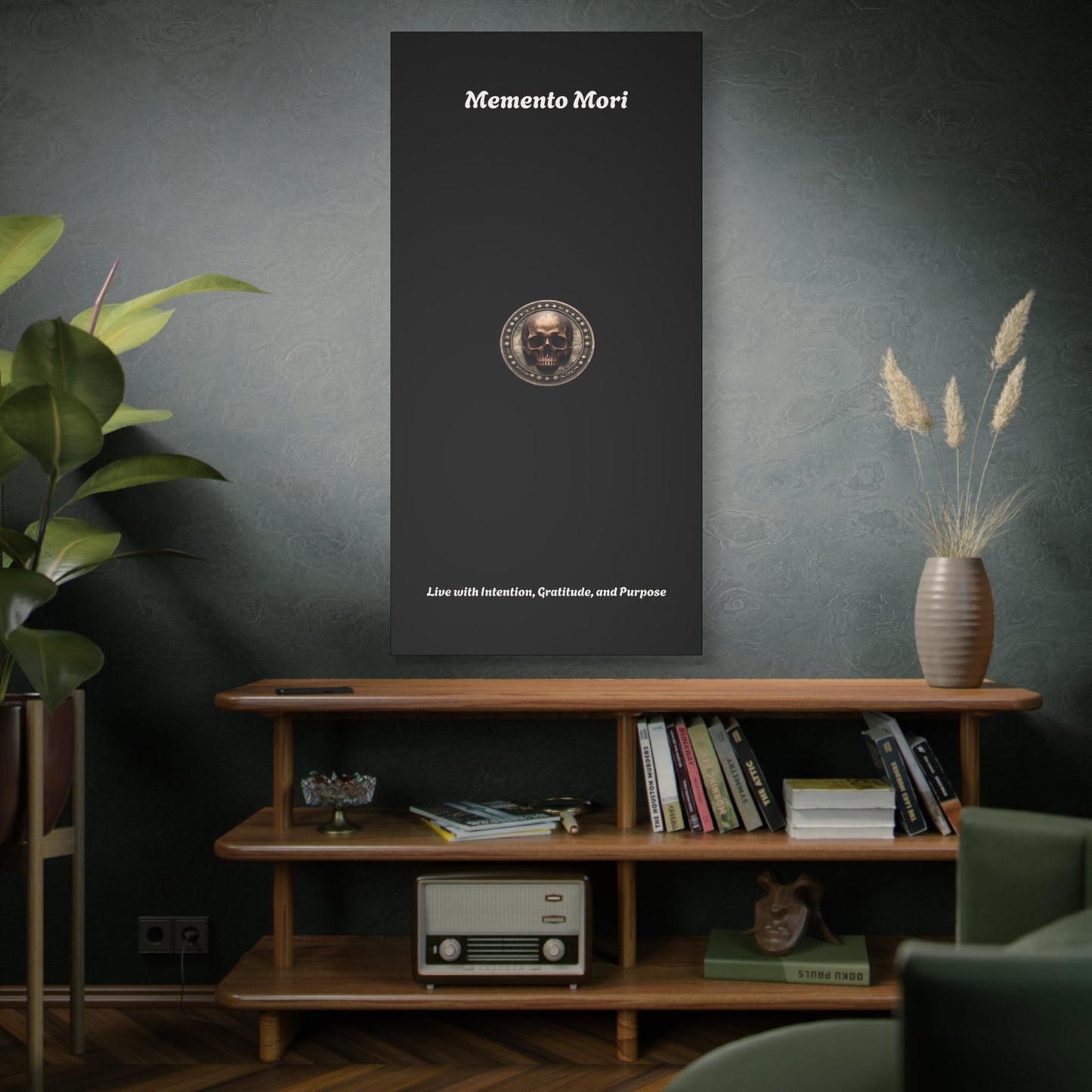 "Memento Mori" Matte Canvas - Inspirational Wall Art -"Live with Intention, Gratitude, and Purpose"