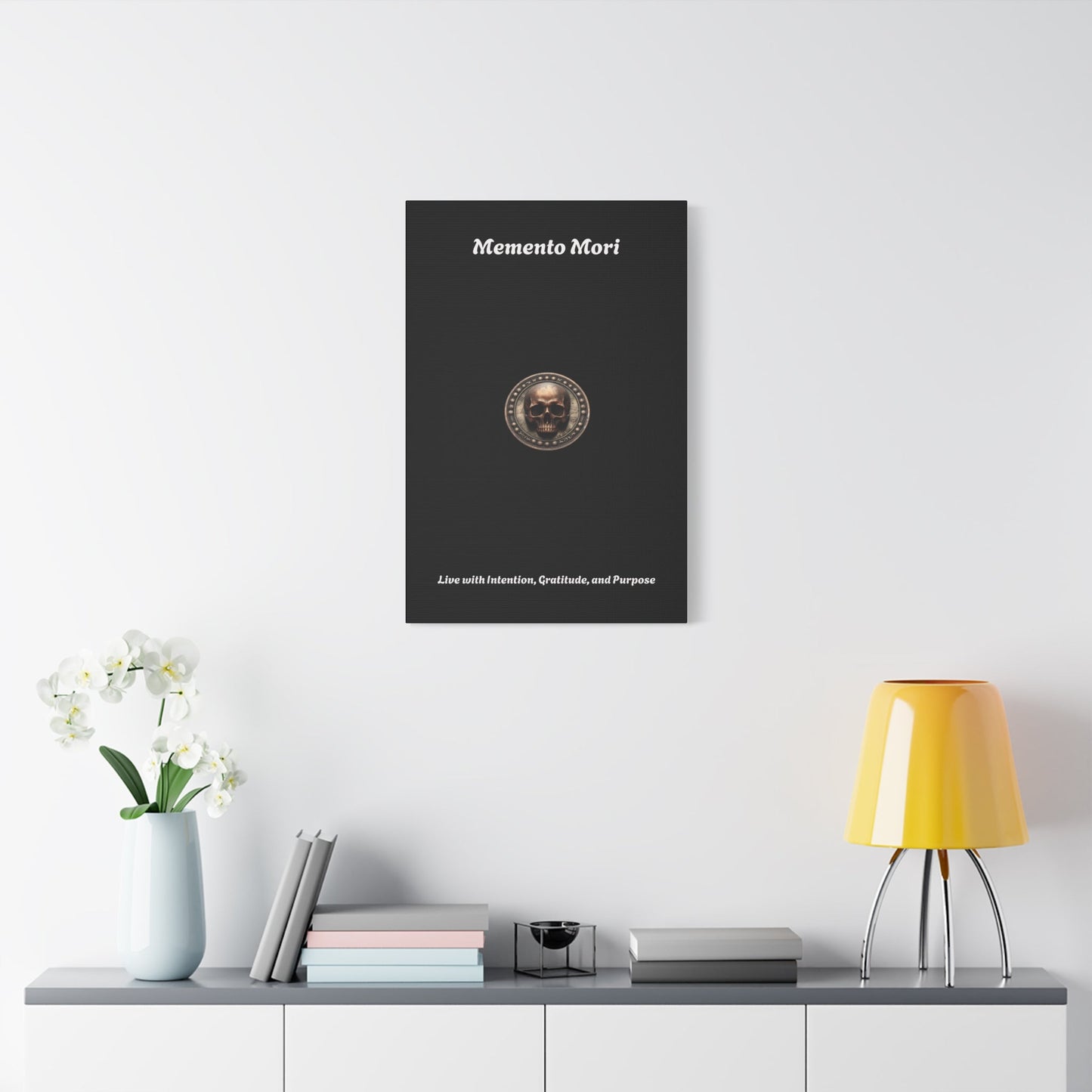 "Memento Mori" Matte Canvas - Inspirational Wall Art -"Live with Intention, Gratitude, and Purpose"