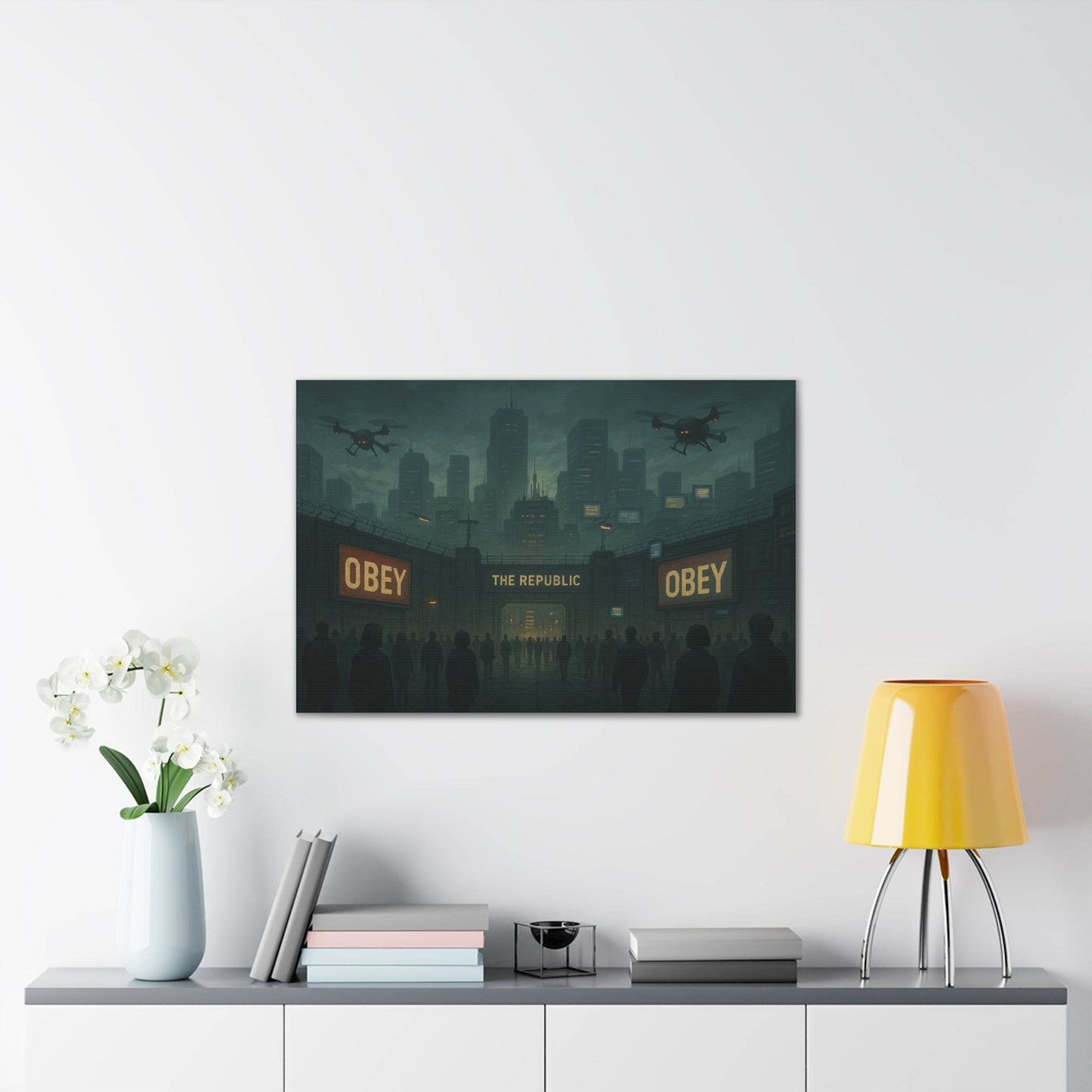 Dystopian Art Canvas Print - 'Obey the Republic'