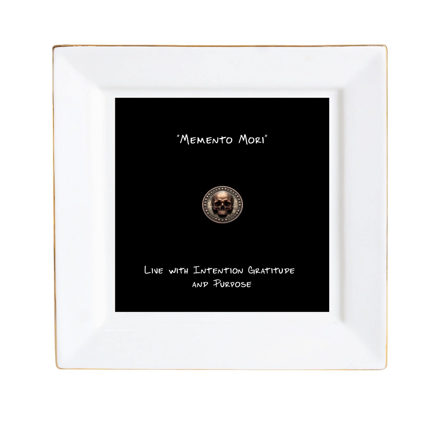 Ceramic Square Dinner Plates Appetizer Plates 1 Pc/2 Pcs/4 Pcs - "Memento Mori"