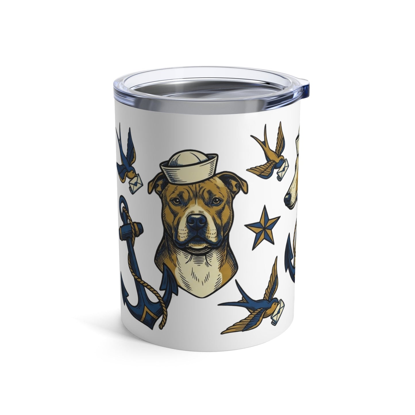 Tattoo Flash Pups - Sailor Pups 12oz Short Tumbler