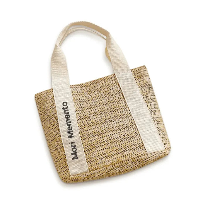 Braided Bag Beach Shoulder Bag - "Memento Mori" - Live with Intention, Gratitude, and Purpose