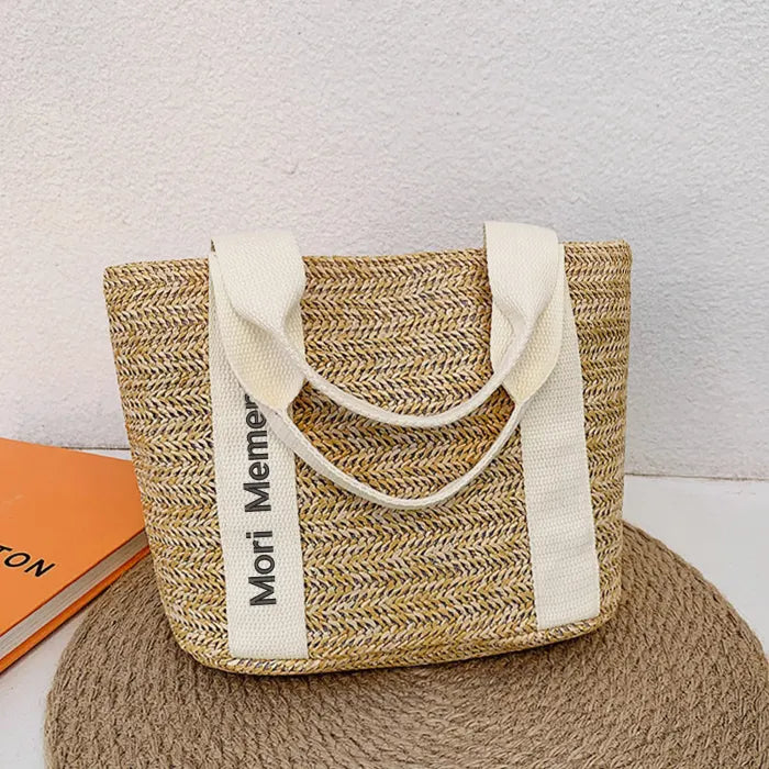 Braided Bag Beach Shoulder Bag - "Memento Mori" - Live with Intention, Gratitude, and Purpose
