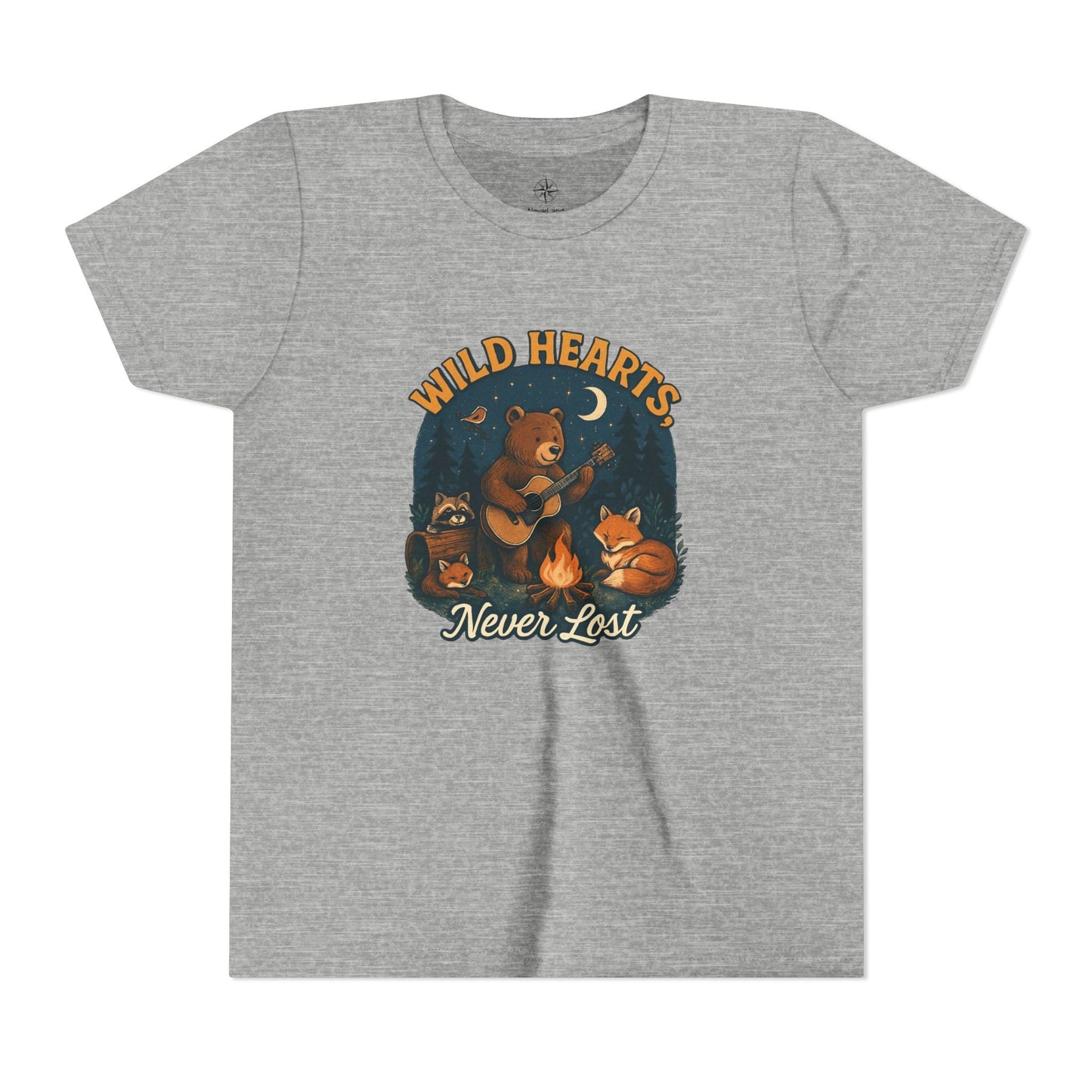 "Wild Hearts Never Lost Campfire Bear" - Youth Tee