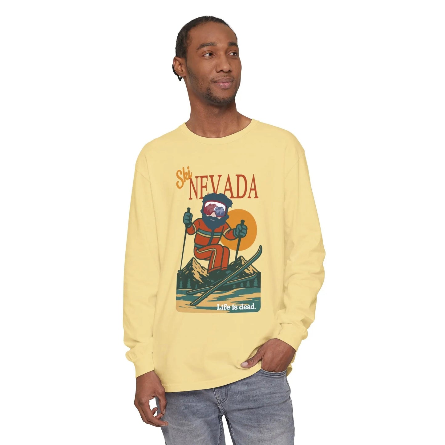 Ski Nevada - Life is dead.® Mountain Collection Garment-Dyed Long Sleeve T-Shirt