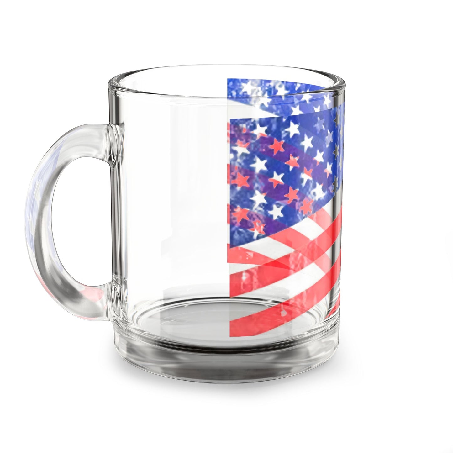 Patriotic Glass Mug - 10 oz American Flag Design -"Americana"